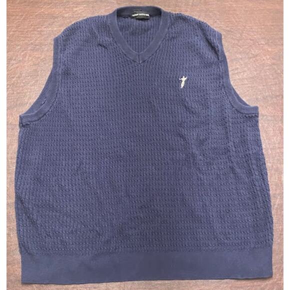 Fairway Outfitter Navy Blue Cotton Knit Golf Sweater Vest XL Preppy Winter - Picture 1 of 6